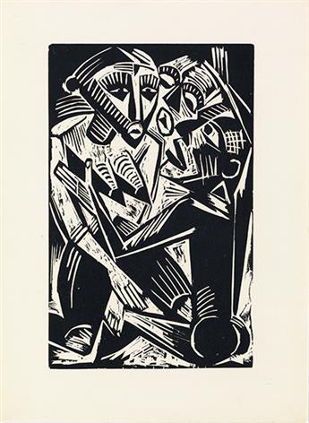 ERICH HECKEL Krankes Mädchen.  Woodcut, 1919-20.  Dube 266  * MAX PECHSTEIN Weib vom Manne begehrt,  woodcut, 1919-2...